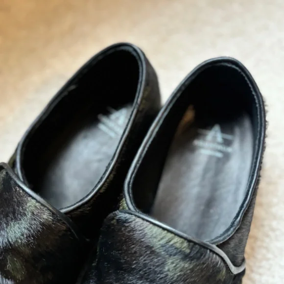 Aquatalia Camo Revy Calf Hair Loafers Flats Size 8.5 Made in Italy - Picture 3 of 5